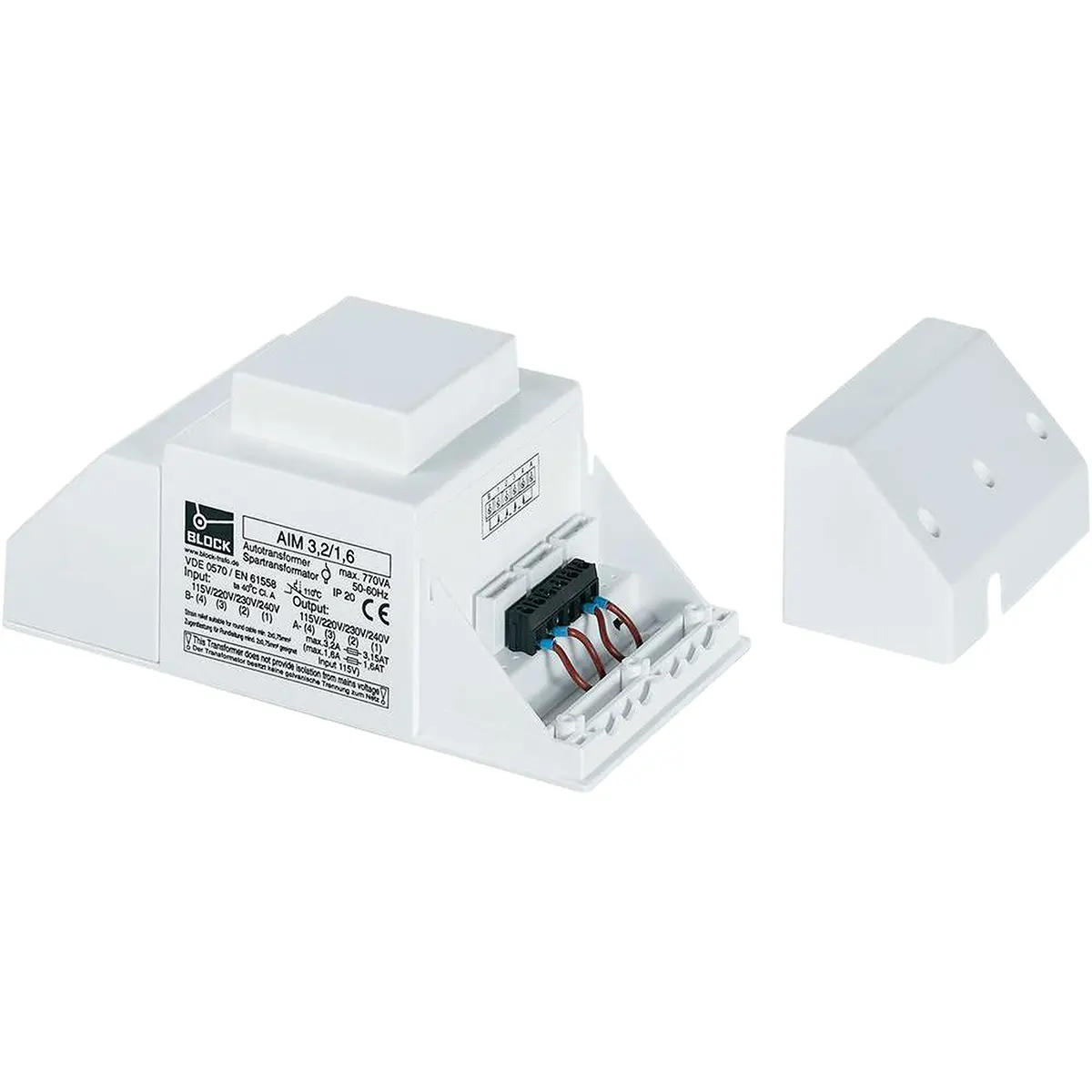 Produktfoto 1 von Block Autotransformator, 230 V ac, Umschlossen, Panel, Schraubbefestigung