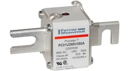 Produktfoto 1 von Mersen NH-Sicherung mit Schraublaschen 31, 700V / 350A FF, URD EAC, CSA, CCC, RoHS, CE, UL, Lochabstand 77 mm