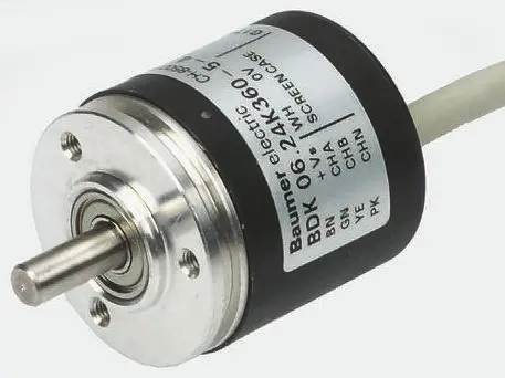 Produktfoto 1 von Baumer BDK Inkremental Drehgeber Optisch 360/U, 12000U/min, 10 → 30 Vdc, HTL/Push-Pull Vollwelle mit Ø 5mm Schaft