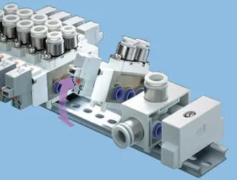 Produktfoto 1 von SMC Serie SS5Y5 Aluminiumdruckguss Ventil-Verteilerplatte 10-Stationen Anschluss G, NPT, RC, NPTF