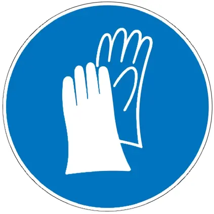 Produktfoto 1 von Brady Gebotszeichen mit Piktogramm: Hand Protection Must Be Worn, Polyethylenterephthalat Selbstklebend