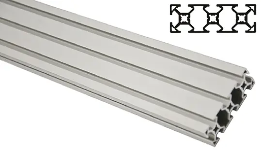 Produktfoto 1 von FlexLink Silber Xd Aluminium Strebenprofil 22 x 66 mm, 3-fach Nut 5.6 mm, Länge 2000 mm XD