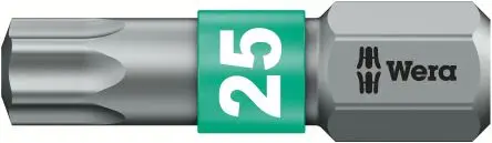 Produktfoto 1 von Wera 6.35 mm T25 Schraubbit, Sechskant, 1-teilig, 25 mm