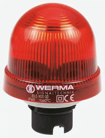 Produktfoto 1 von Werma EM 817 Xenon Blinkend Signalleuchte Rot, 230 V ac, Ø 75mm x 97mm