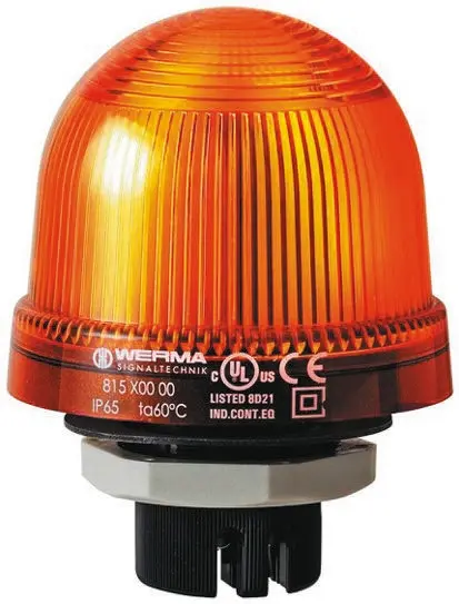 Produktfoto 1 von Werma EM 817 Xenon Blinkend Signalleuchte Gelb, 230 V ac, Ø 75mm x 97mm
