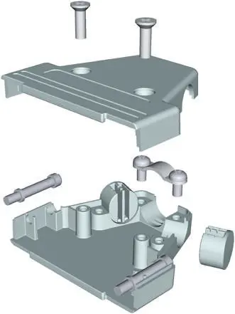 Produktfoto 1 von MH Connectors MHTRI-M D-Sub-Gehäuse Abgewinkelt, Gerade, 37-polig, D: D-Sub-Gehäuse Zugentlastung, Silber, Größe C, aus