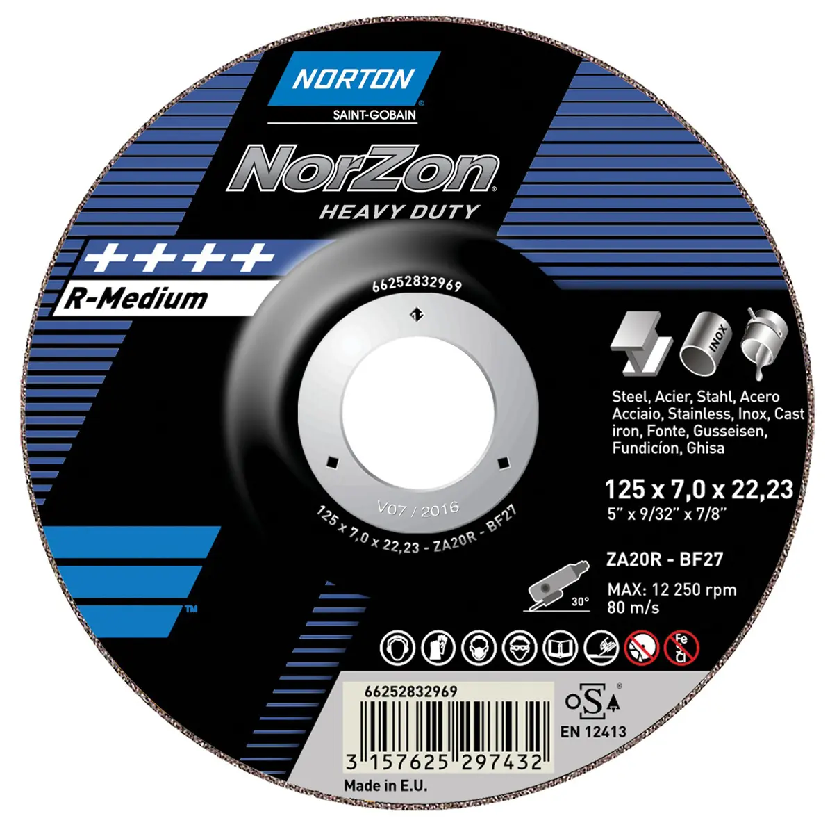 Produktfoto 1 von Norton Zirkoniumdioxid Schleifscheibe Ø 230 mm, Korngröße P24