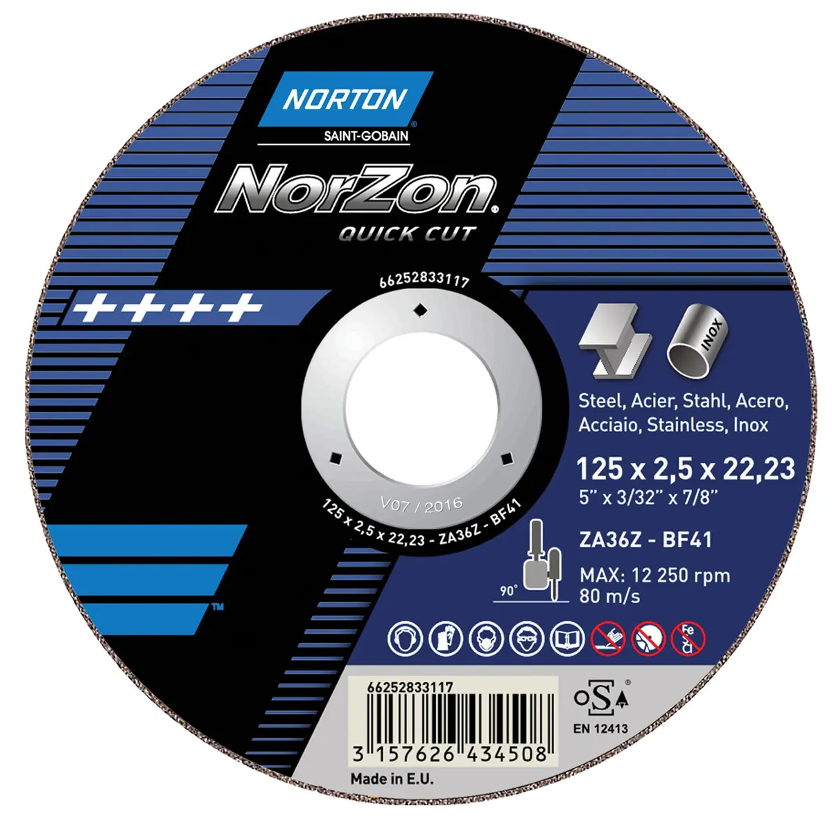 Produktfoto 1 von Norton Keramik Schleifscheibe Ø 180 mm Grob, Korngröße P30