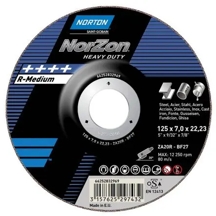 Produktfoto 1 von Norton Zirkoniumdioxid Schleifscheibe Ø 180 mm, Korngröße P24