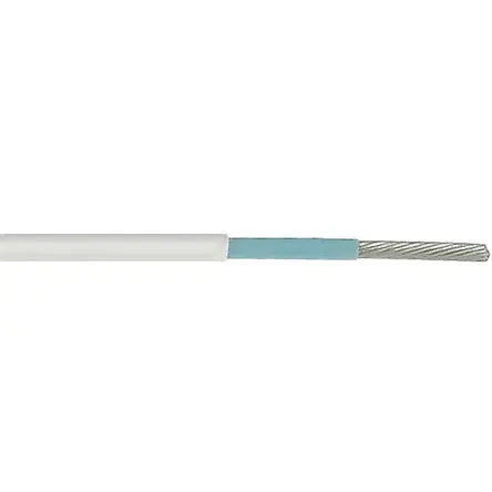 Produktfoto 1 von TE Connectivity Einzeladerleitung 0,38 mm², 22 AWG 100m Weiß ETFE isoliert Ø 1.27mm 19 / 34 Litzen