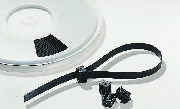 Produktfoto 1 von HellermannTyton TELS1 POM Kabelbinder Länge gedehnt Schwarz 12.7 mm x 15.1 m