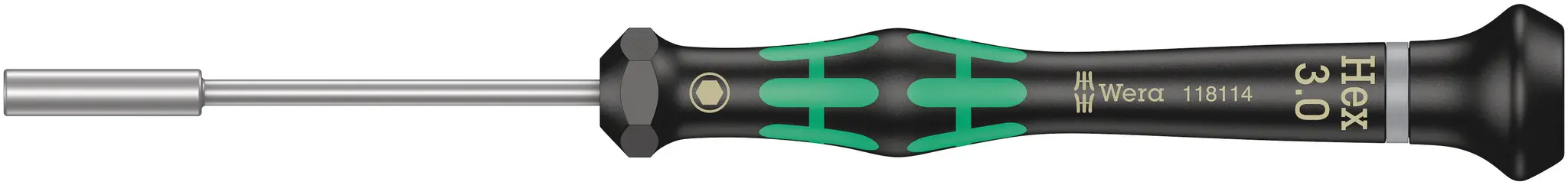 Produktfoto 1 von Wera 3 mm Sechskant Steckschlüssel-Handgriff, Länge 157 mm / Klinge 60 mm