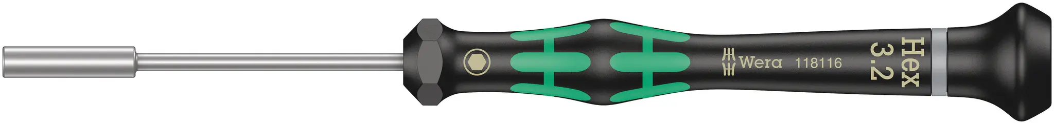 Produktfoto 1 von Wera 3.2 mm Sechskant Steckschlüssel-Handgriff, Länge 157 mm / Klinge 60 mm