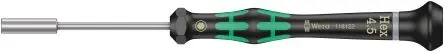 Produktfoto 1 von Wera 4.5 mm Sechskant Steckschlüssel-Handgriff Schließer (NO), Länge 157mm / Klinge 60 mm