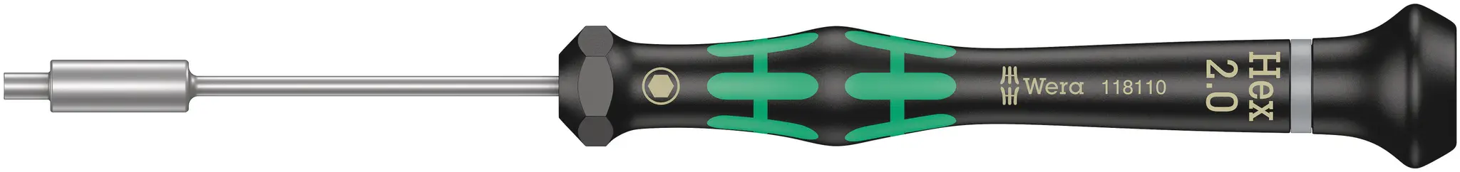 Produktfoto 1 von Wera 2 mm Sechskant Steckschlüssel-Handgriff, Länge 157 mm / Klinge 60 mm