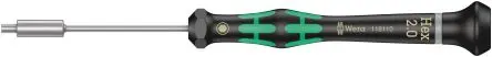 Produktfoto 1 von Wera 2 mm Sechskant Steckschlüssel-Handgriff Schließer (NO), Länge 157mm / Klinge 60 mm