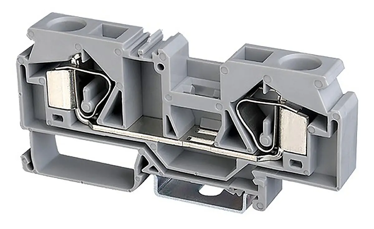 Produktfoto 1 von WAGO 281 Anschlussklemmenblock für Durchkontaktierung 1 Grau, 4 mm², 600 V Zugfederklemme
