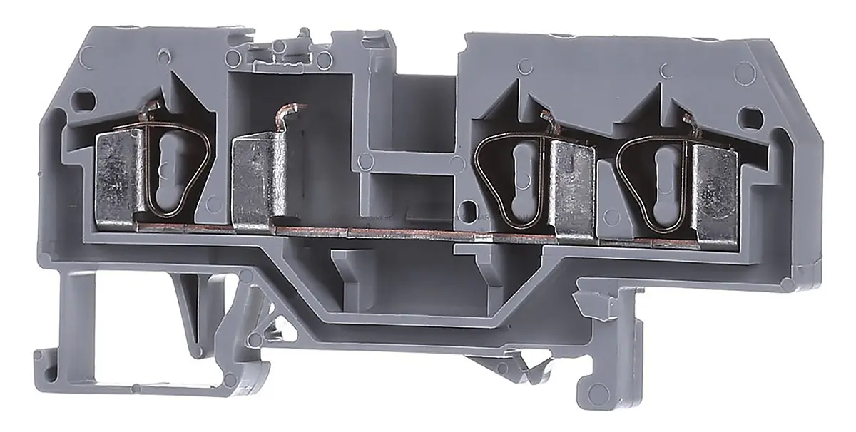 Produktfoto 1 von WAGO 281 Anschlussklemmenblock für Durchkontaktierung 1 Grau, 4 mm², 800 V Zugfederklemme