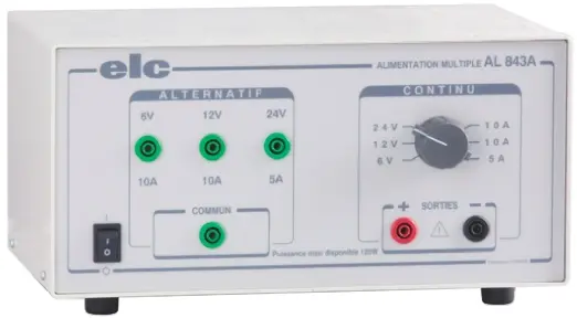 Produktfoto 1 von ELC AL 843A 3-Kanal Analog Labornetzgerät 120W, 6 → 12 V → 24V ac/dc / 5A