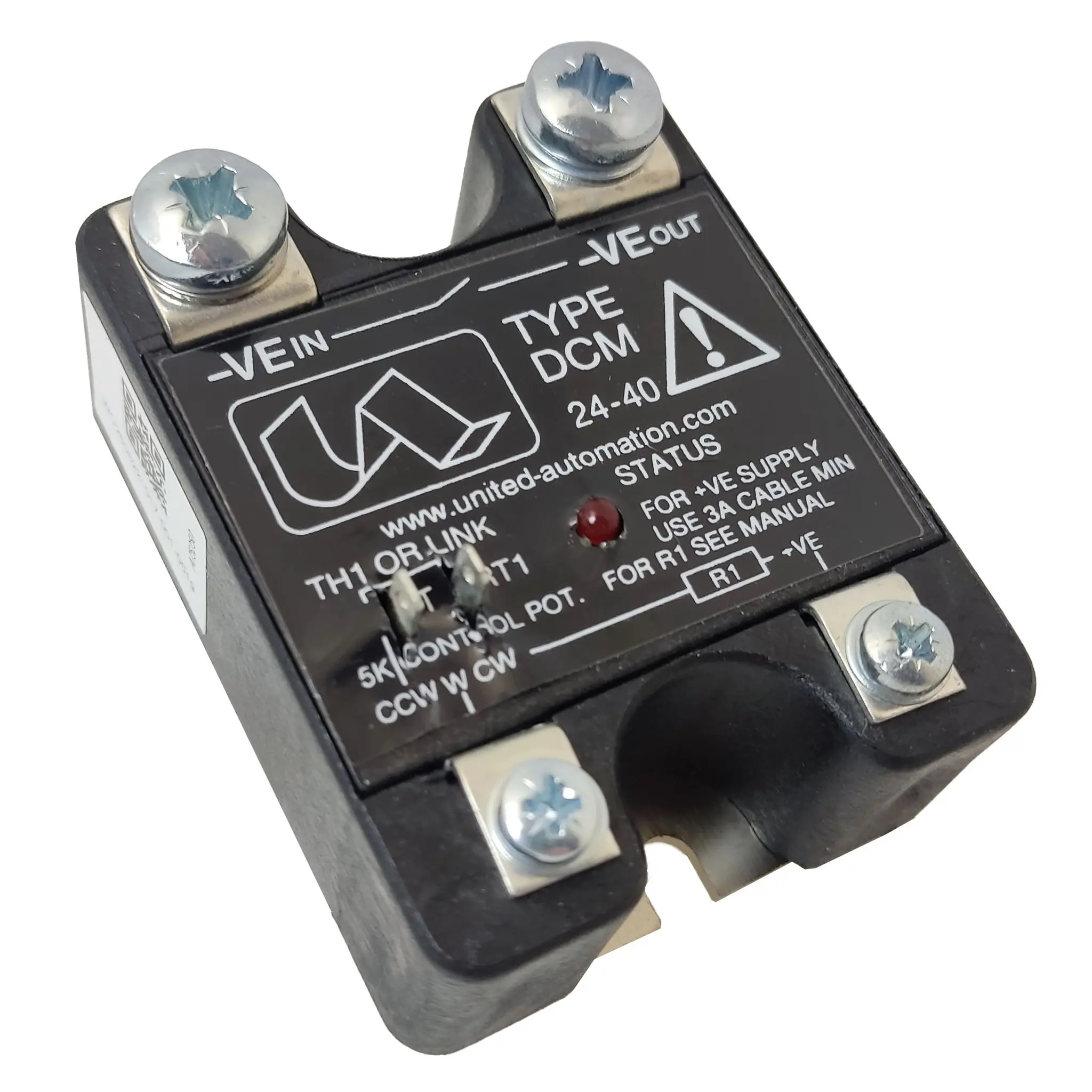 Produktfoto 1 von United Automation Gleichstrommotorsteuerung, 6/24 V dc / 40 A, 56 mm x 43 mm x 21 mm