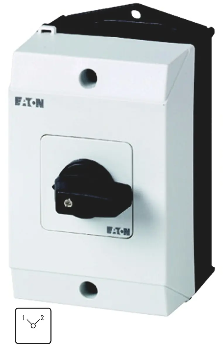Produktfoto 1 von Eaton Trennschalter 2P-polig Schwarz IP 65 7,5kW 240 V dc, 690V ac 1-phasig 2 Schließer/2 Öffner
