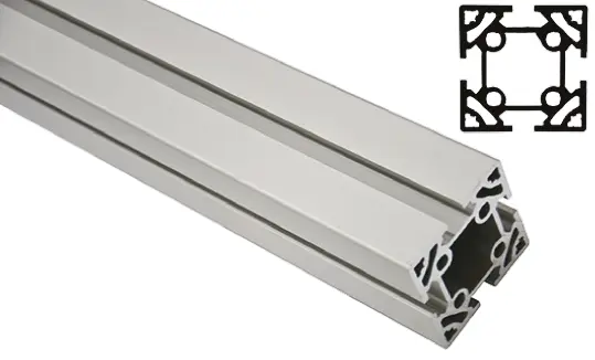 FlexLink Silber XC Aluminium Strebenprofil 64 x 64 mm, 4-fach Nut 11 mm, Länge 2000 mm XC