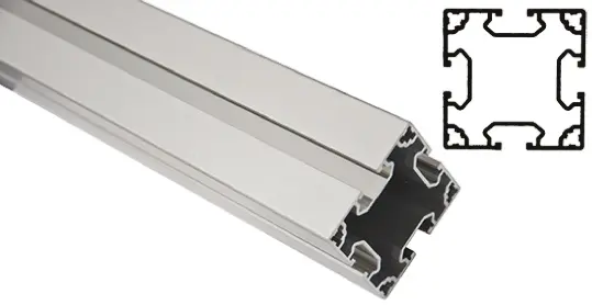 Produktfoto 1 von FlexLink Silber XC Aluminium Strebenprofil 64 x 64 mm, 4-fach Nut 11 mm, Länge 2000 mm XC