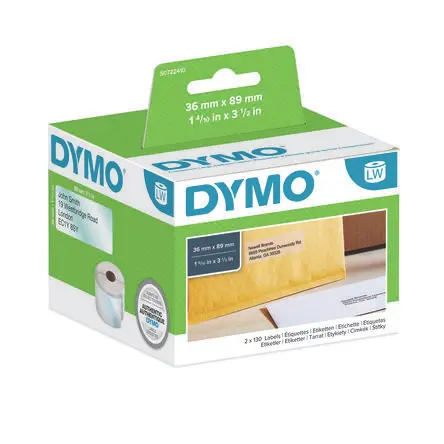 Produktfoto 1 von Dymo Etikette auf Rolle B. 89 mm für Dymo 4XL, Dymo Wireless, Dymo 450 DUO, Dymo 450 Twin Turbo, Dymo 450, Dymo 450