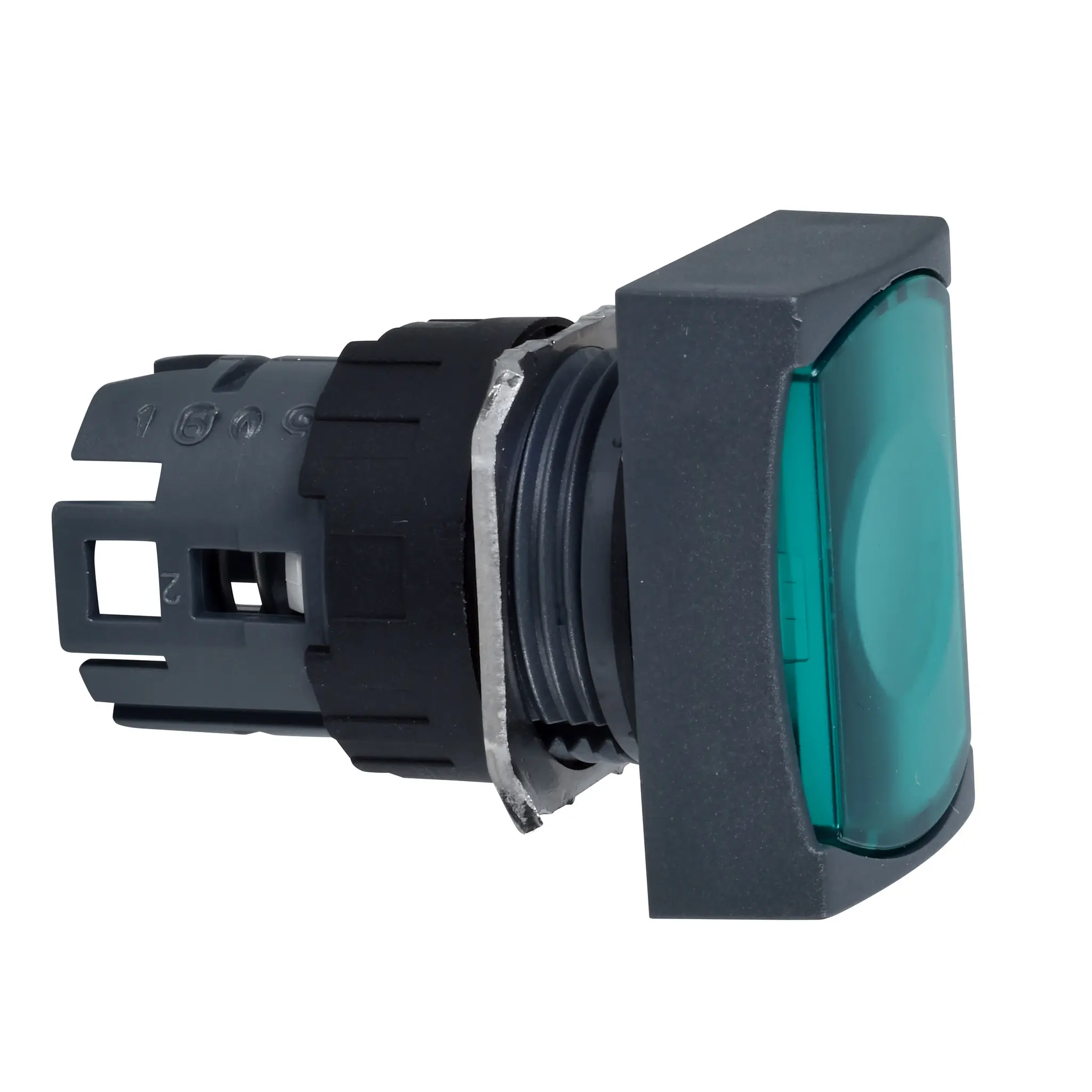Produktfoto 1 von Schneider Electric Harmony style 6 Drucktastenkopf Ø 16 mm, Grün Federrückstellung Rechteckig Rechteckig Kunststoff,