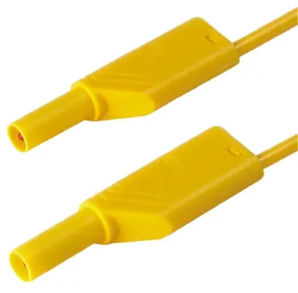 Produktfoto 1 von Hirschmann Test & Measurement Steckverbinder-Messleitung 16A Stecker / Stecker, Gelb Polyvinylchlorid-isoliert 500 mm,