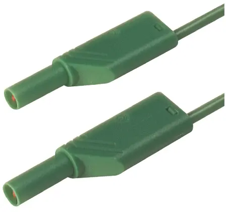 Produktfoto 1 von Hirschmann Test & Measurement Messleitung 16A Stecker / Stecker, Grün Polyvinylchlorid-isoliert 500 mm, 1000 V ac/dc