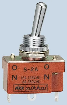Produktfoto 1 von NKK Switches Panel Kippschalter 1 Schließer/1 Öffner, Nichtrastend, 12 V dc, 250 V ac, 12A, IP67, IP88, Lot