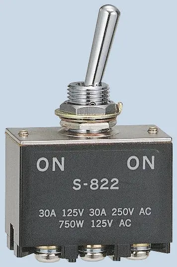 Produktfoto 1 von NKK Switches Panel Kippschalter DPST, Ein-Neutral-Aus, 12 V dc, 250 V ac, 30A, IP67, IP88, Schraube
