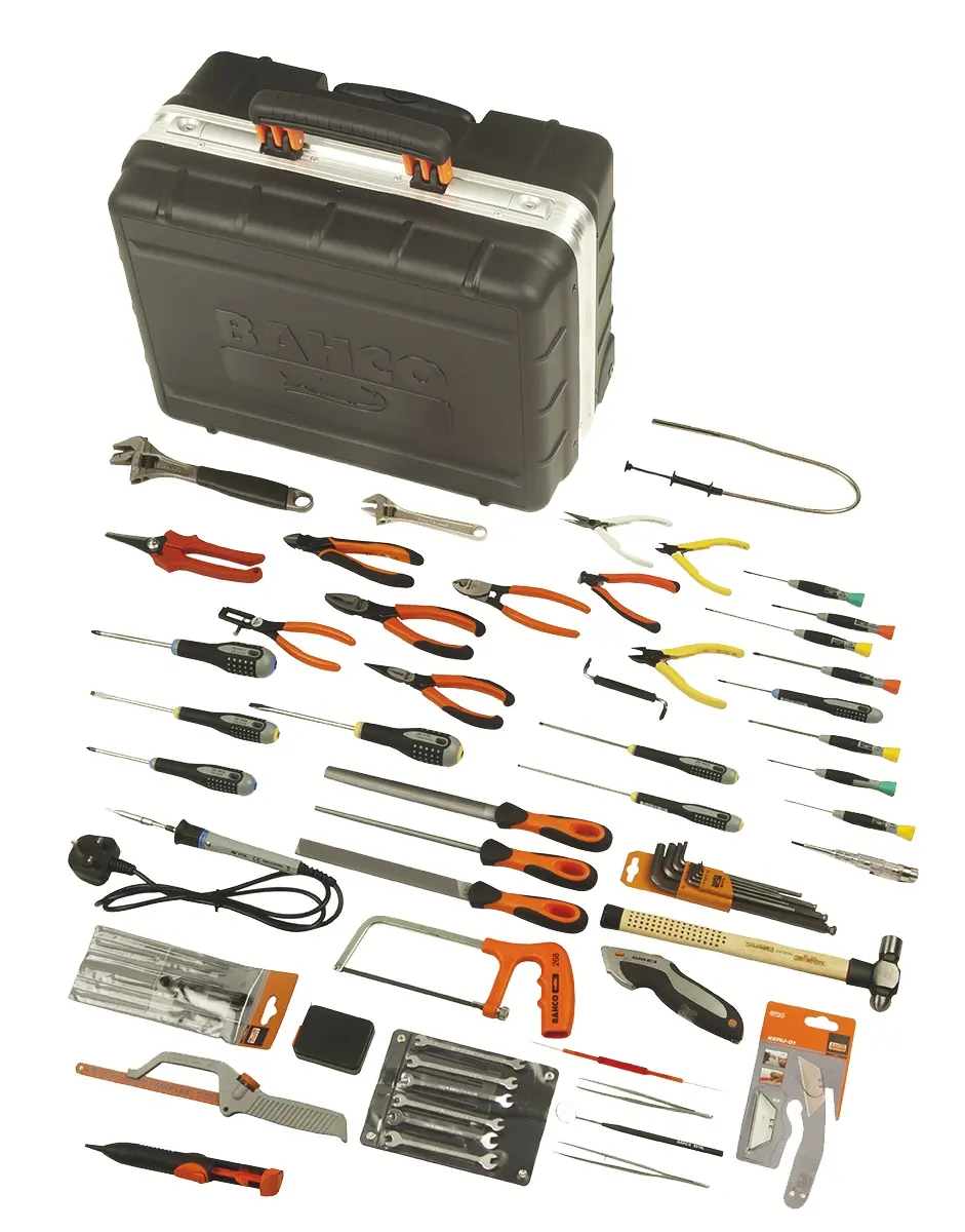 Produktfoto 1 von Bahco Elektronik Werkzeugsatz, Aluminium- und Laminatkonstruktion 66-teilig