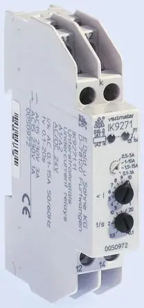 Produktfoto 1 von Dold IK 9271 Überwachungsrelais 1-phasig, 1-poliger Umschalter Unterstrom 0.1A - 15A, DIN-Hutschiene, 220V ac, 240 V ac