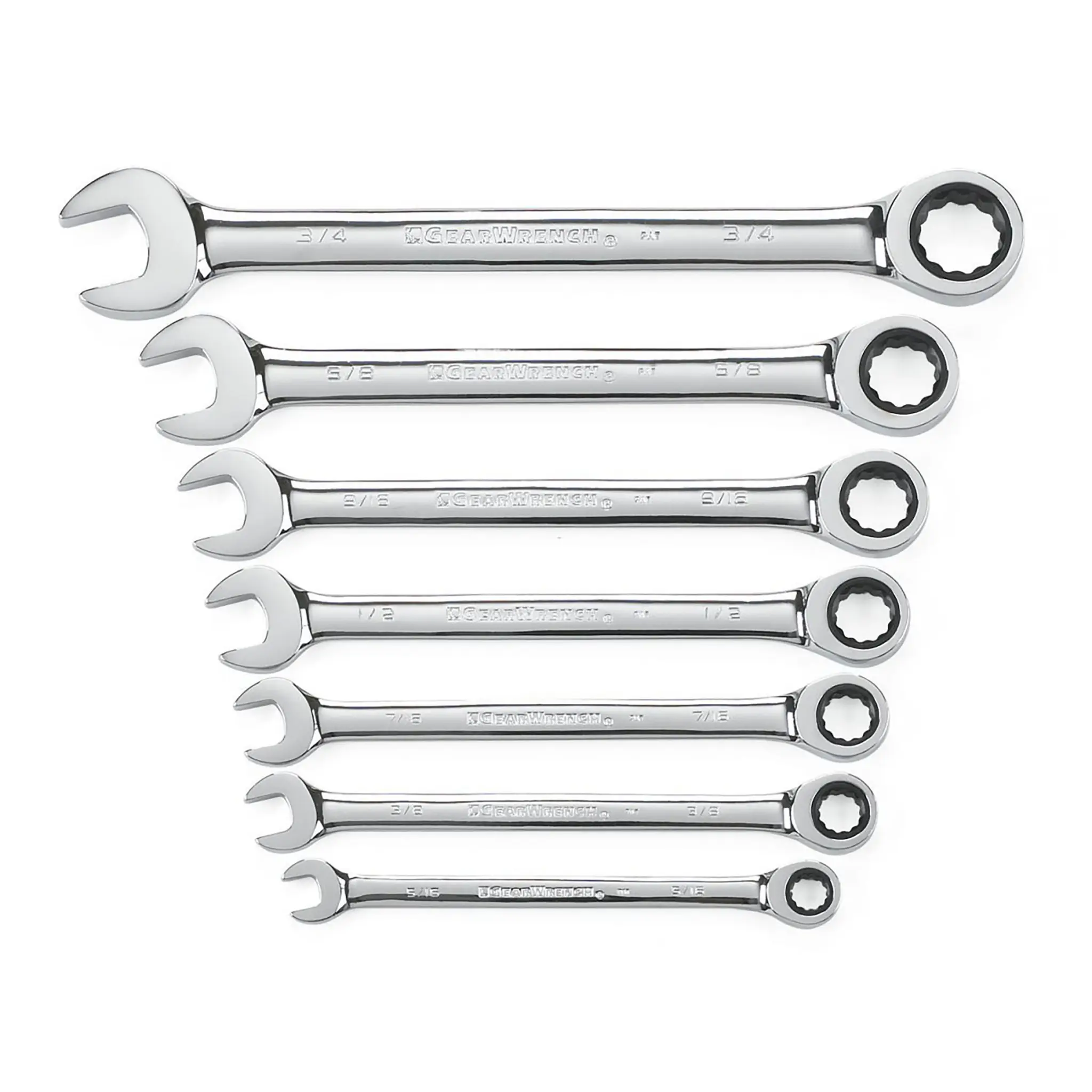 Produktfoto 1 von GearWrench Schraubenschlüsselsatz Ratschenschlüsselsatz, 7-teilig 7.94 to 19.05 mm
