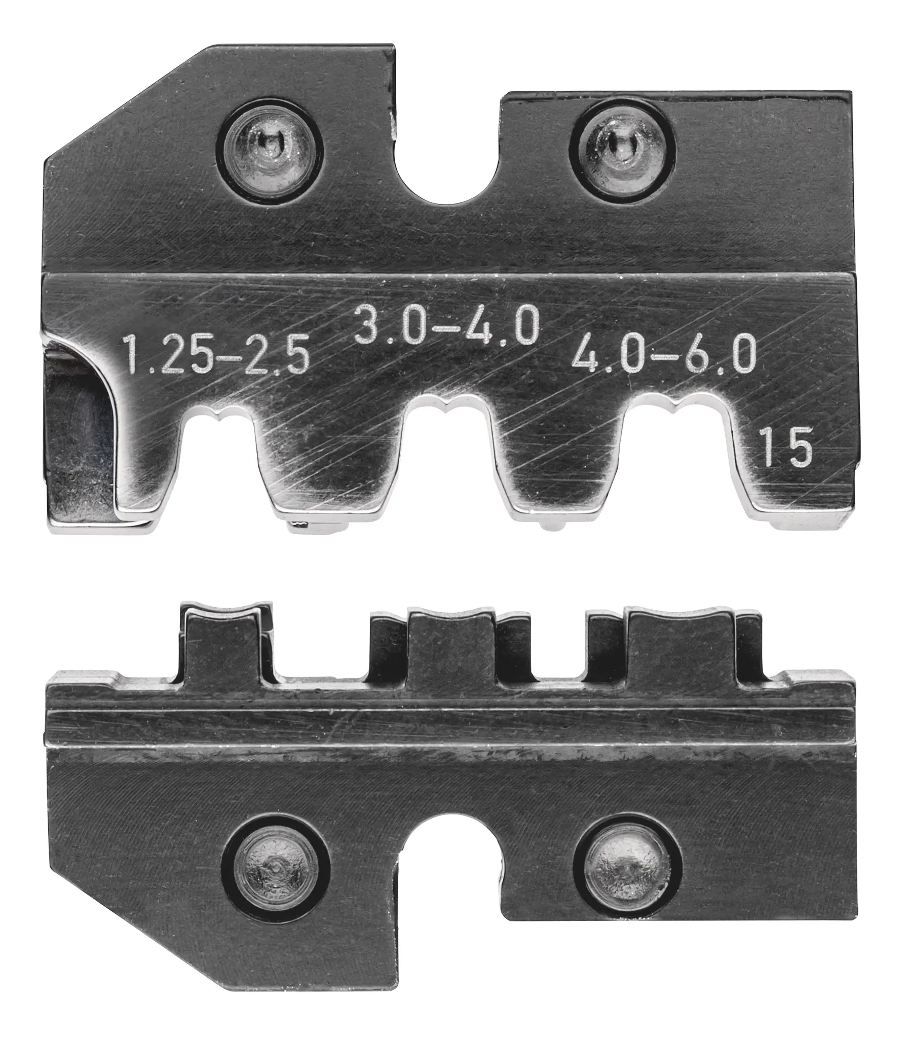 Produktfoto 1 von Knipex 97 Crimp-Matrizensatz / 10AWG max., 1mm² / 6mm² max., Typ Offene Steckverbinder, Unisoliert, 3 Ports
