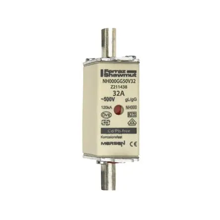 Produktfoto 1 von Mersen NH-Sicherung NH000, 500V ac / 32A, gG IEC, DIN