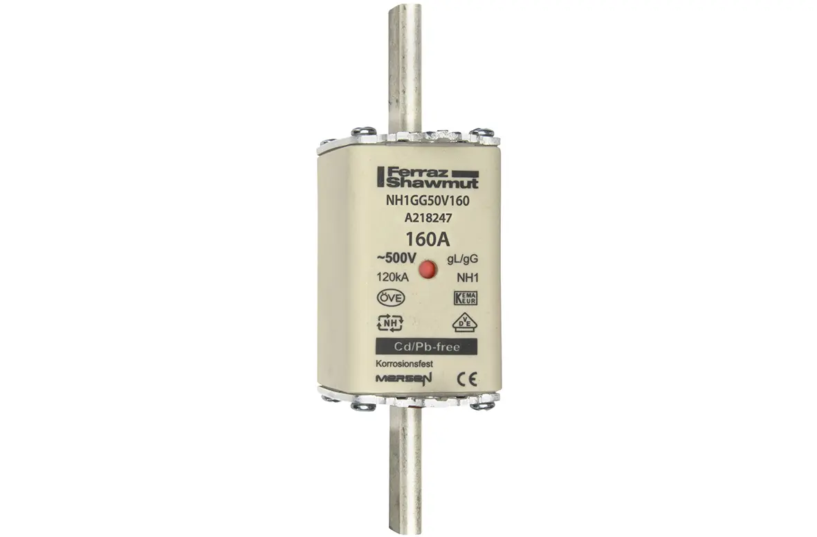 Produktfoto 1 von Mersen NH-Sicherung NH1, 500V ac / 160A, gG DINVDE 0636, IEC 60269-2-1
