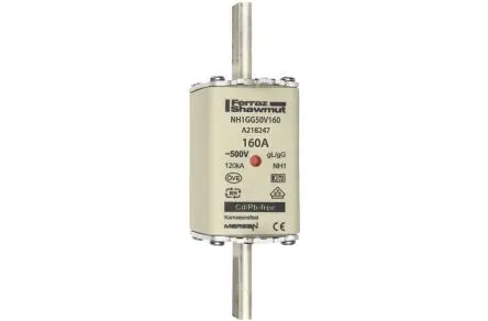 Produktfoto 1 von Mersen NH-Sicherung NH1, 500V ac / 160A, gG DIN, IEC