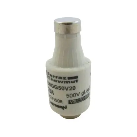 Produktfoto 1 von Mersen DIAZED-Sicherung, Typ D2, 20A, 500V, 50 kA, E27 Gewinde
