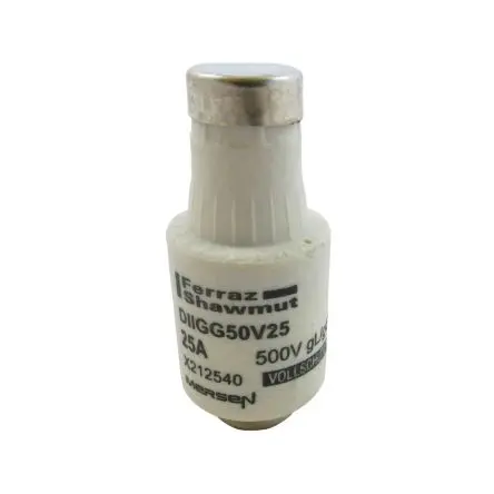 Produktfoto 1 von Mersen X DIAZED-Sicherung, Typ D2, 25A, 500V, 50 kA, E27 Gewinde