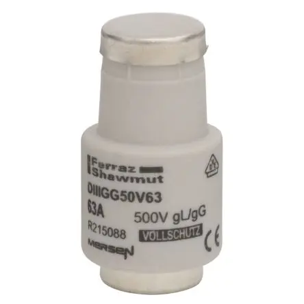 Produktfoto 1 von Mersen R DIAZED-Sicherung, Typ D3, 63A, 500V, 50 kA, E33 Gewinde