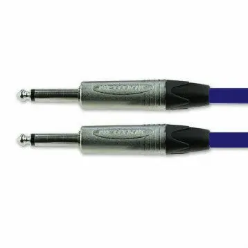 Van Damme Hilfskabel, 6 mm Mono-Jack / 6 mm Mono-Jack Stecker Stecker L. 3 m Blau
