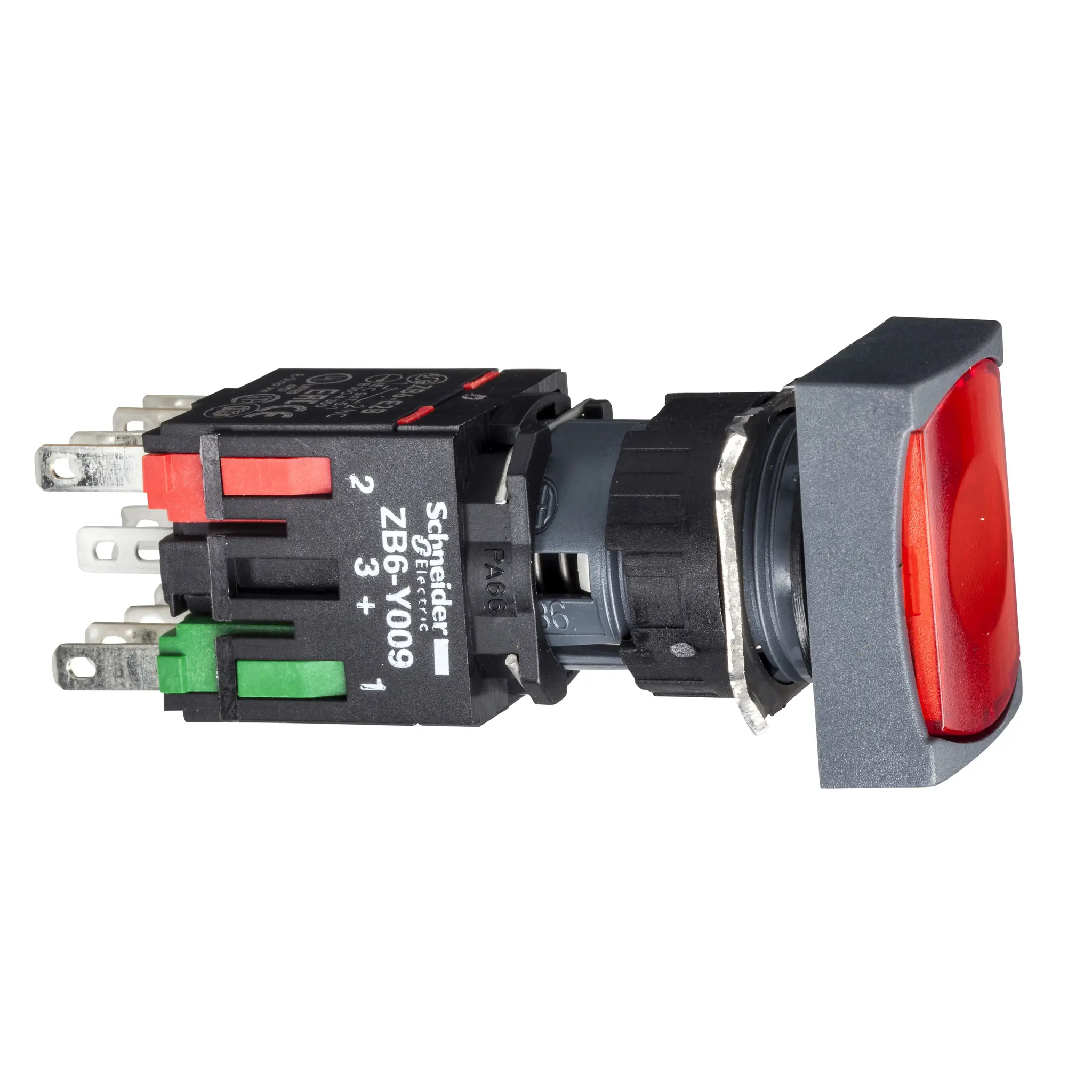 Schneider Electric Harmony Druckschalter Rot Beleuchtet Rastend Frontplattenmontage Ø 16 mm, SPST 24 V dc 24 V ac, IP65