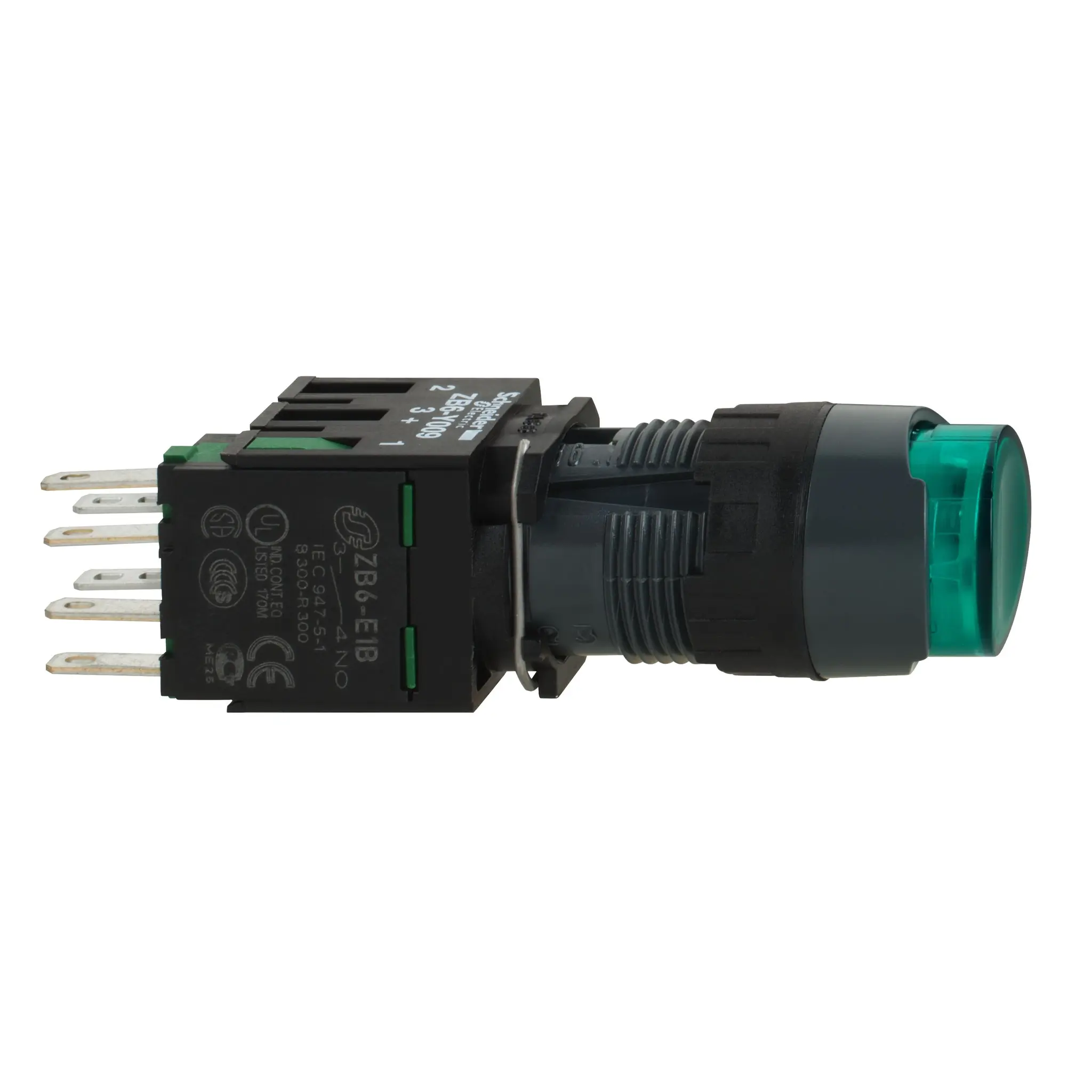 Produktfoto 1 von Schneider Electric Harmony Druckschalter Grün Beleuchtet Federrückstellung Panel Ø 16 mm, 1-poliger Umschalter, IP65