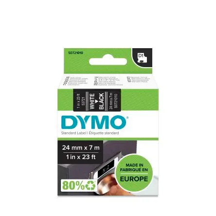 Produktfoto 1 von Dymo Beschriftungsband Weiß für Dymo 500TS, Dymo, mobiles Etikettiergerät auf Schwarz 7 m 24 mm