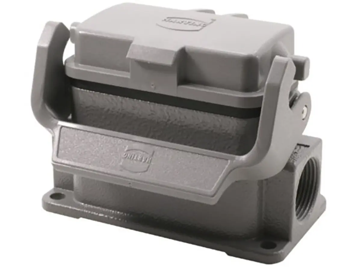 Produktfoto 1 von HARTING Han B Gehäuse für robusten Stromversorgungsstecker 1 Hebel 1, Oberfläche 10B Steckverbindergehäuse, IP65