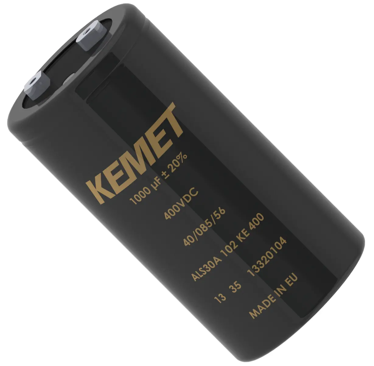 Produktfoto 1 von KEMET ALS30, Schraub Aluminium-Elektrolyt Kondensator 47000μF ±20% / 100V dc, Ø 77mm x 146mm x 146mm, +85°C