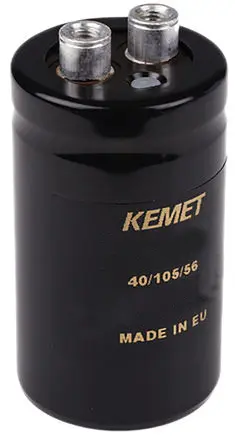 Produktfoto 1 von KEMET ALS40, Schraub Aluminium-Elektrolyt Kondensator 22000μF ±20% / 25V dc, Ø 36mm x 62mm x 62mm, bis 105°C